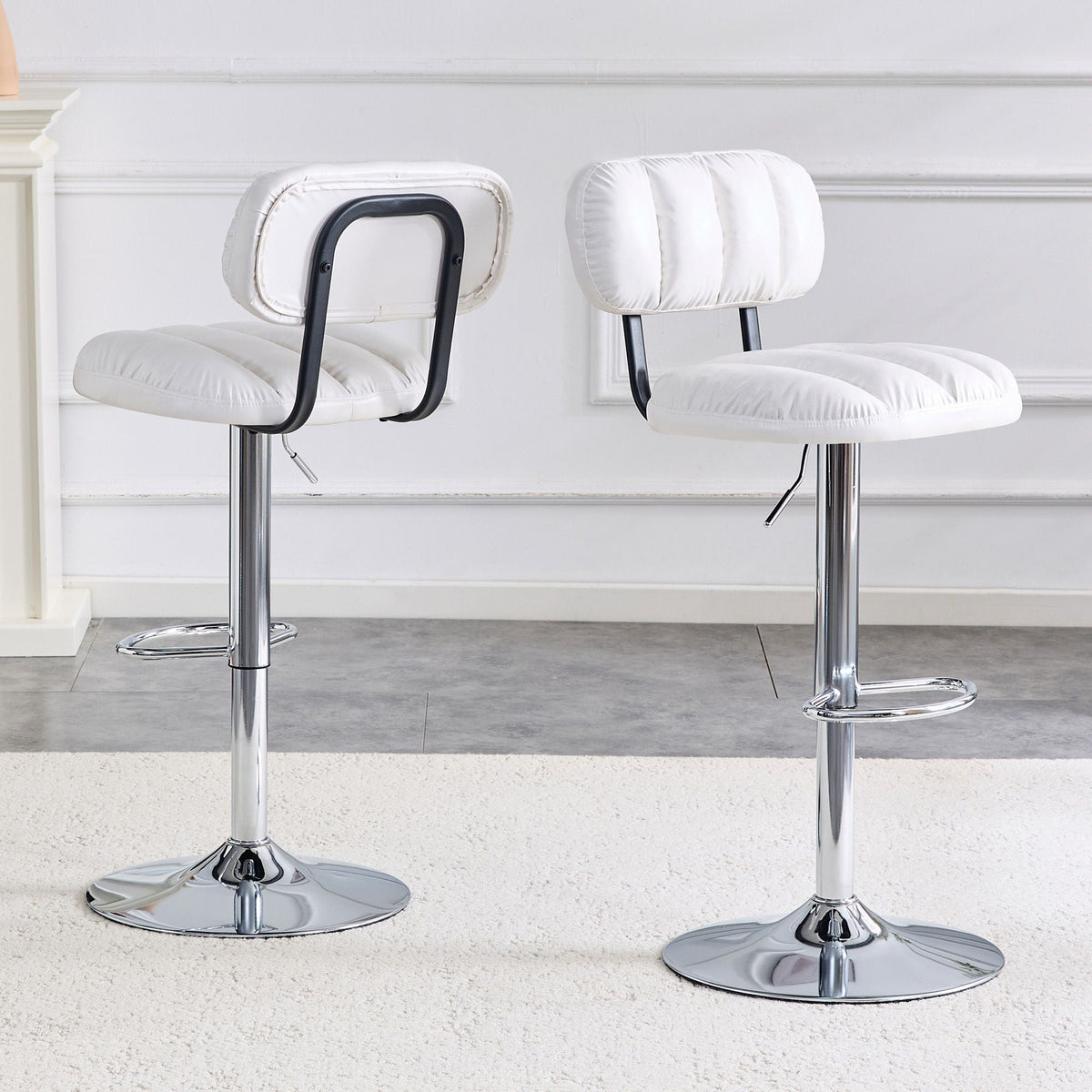 Adjustable Height Bar Stools With Footrest For Kitchen Island (Set of 2)