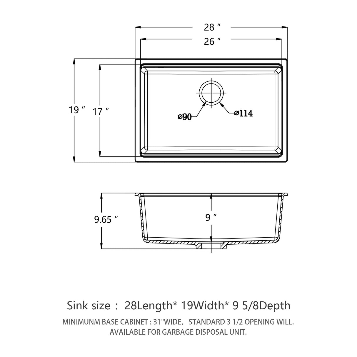 Quartz Kitchen Sink, Granite Composite Workstation Undermount