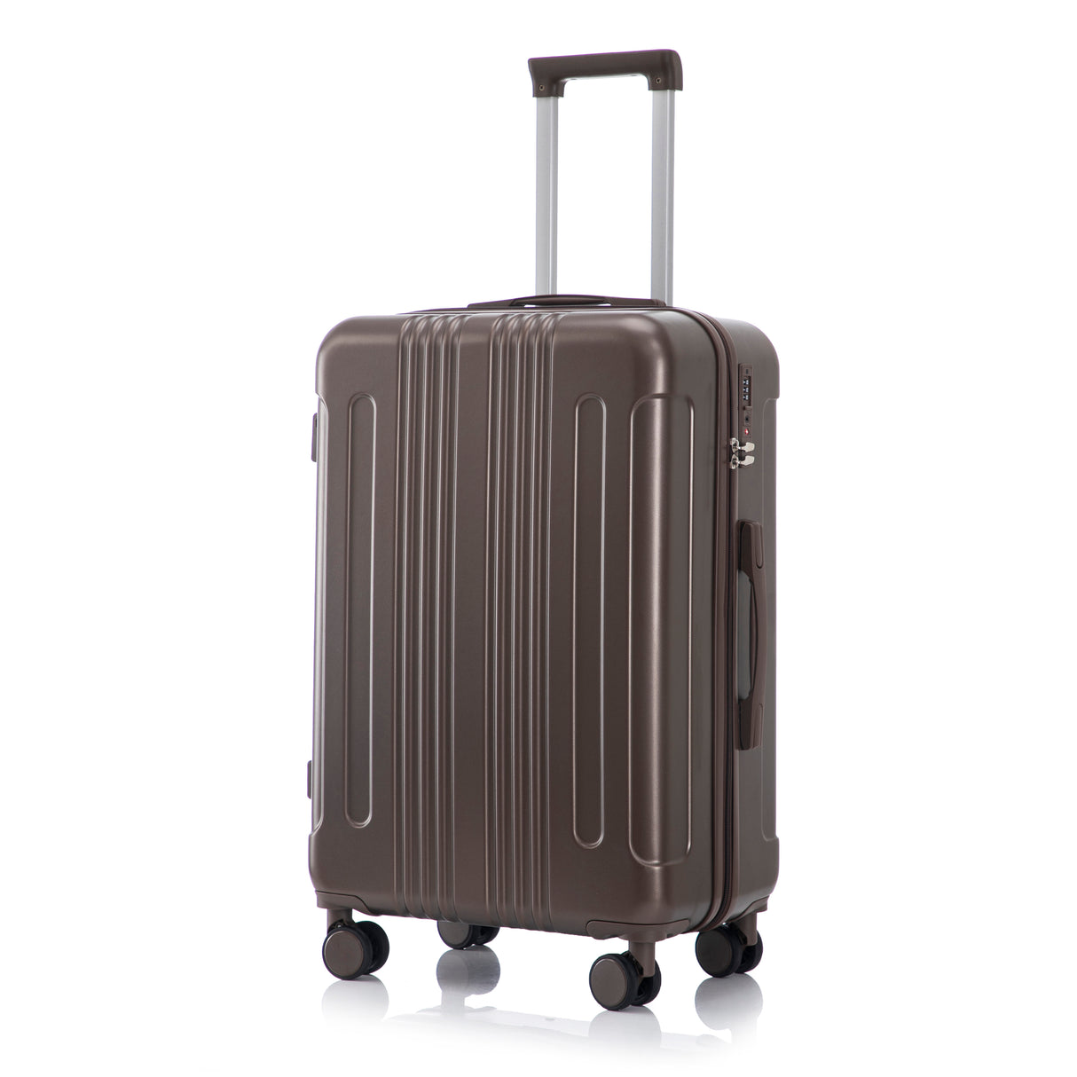 3 Piece ABS Spinner Wheel Luggage Set (Brown)