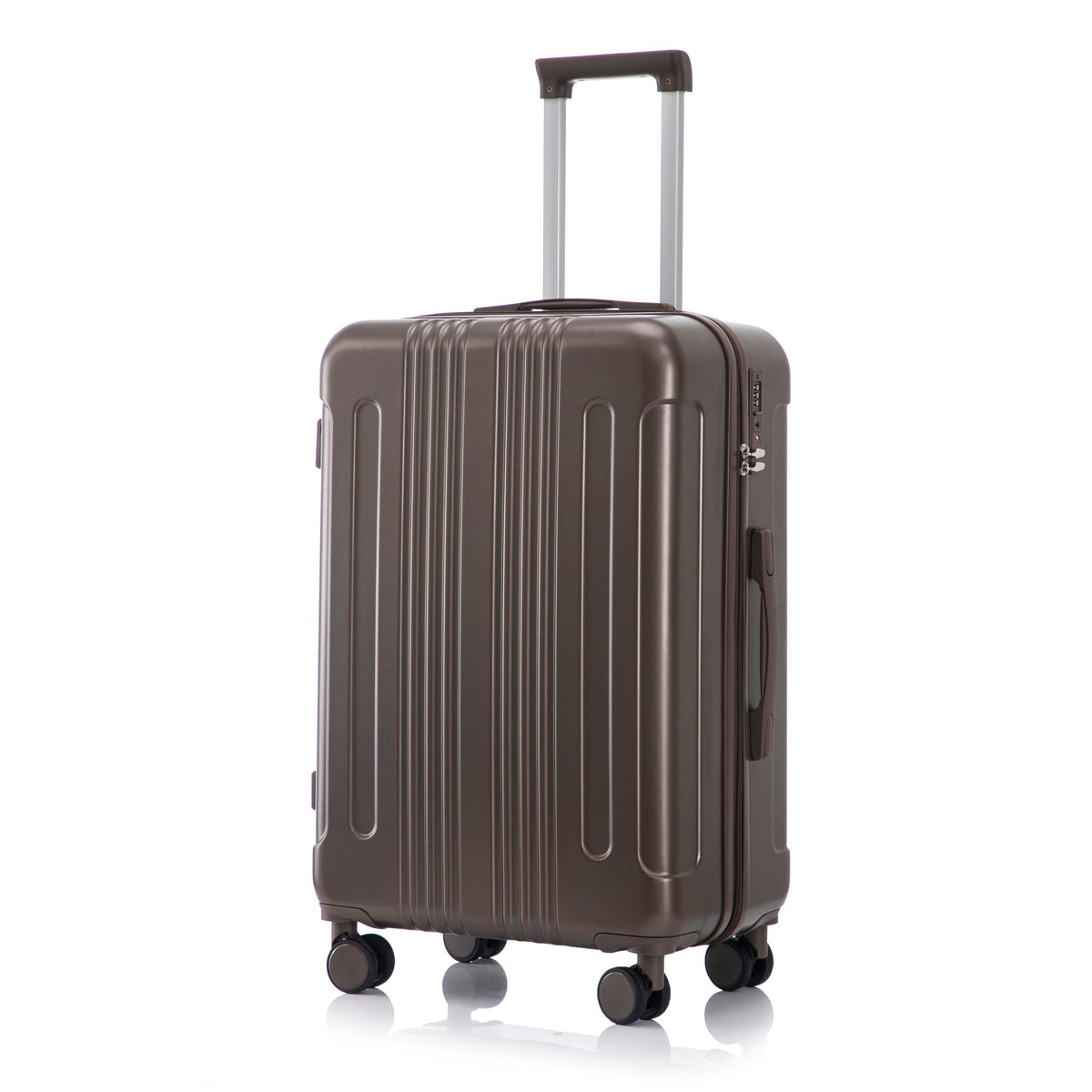 3 Piece ABS Spinner Wheel Luggage Set with Spinner Wheels - Brown
