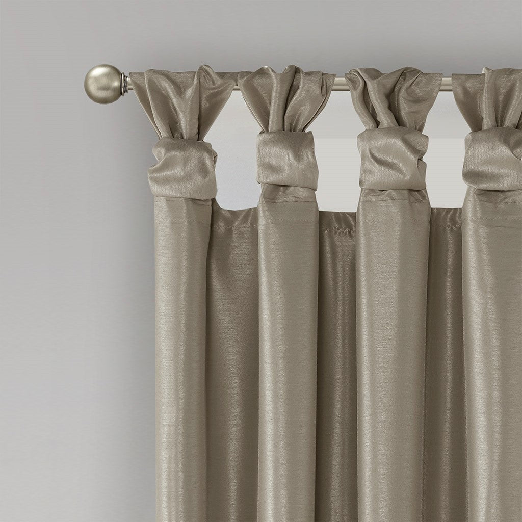 Twist Tab Total Blackout Window Curtain Panel Pewter 50x95