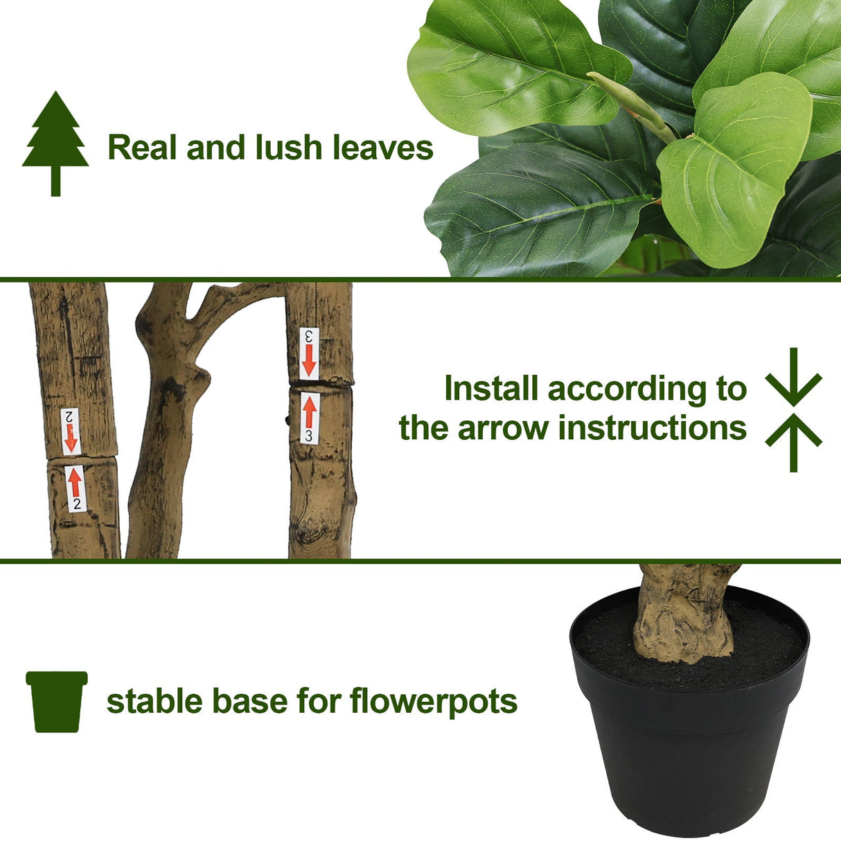 7FT Tall Artificial Banyan Tree Silk Plant – Large Faux Greenery