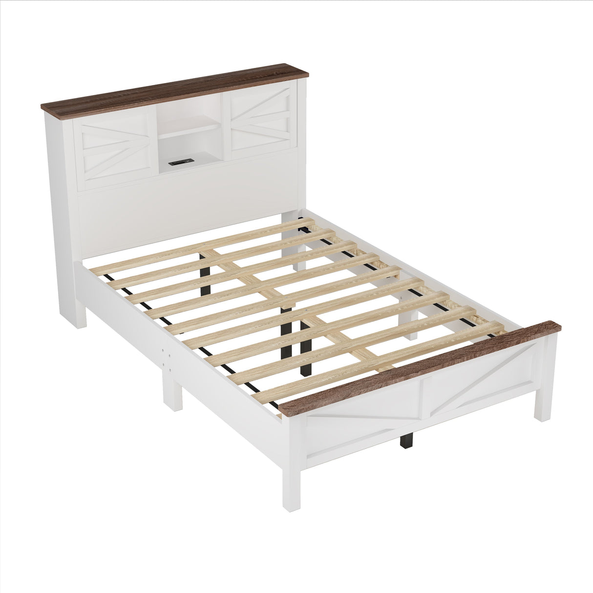 3-Piece Full Size Farmhouse Platform Bed Set with Storage