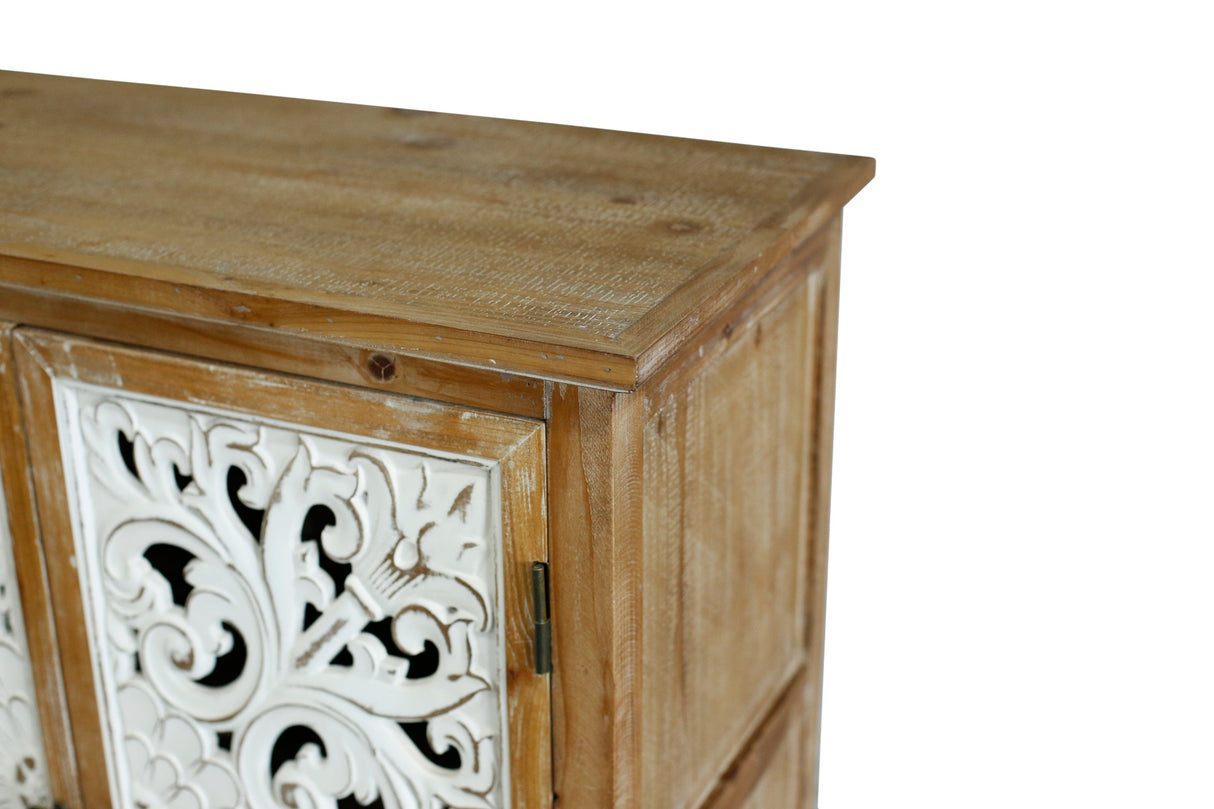 Accent Cabinet With 4 Doors Farmhouse Sideboard Buffet Cabinet