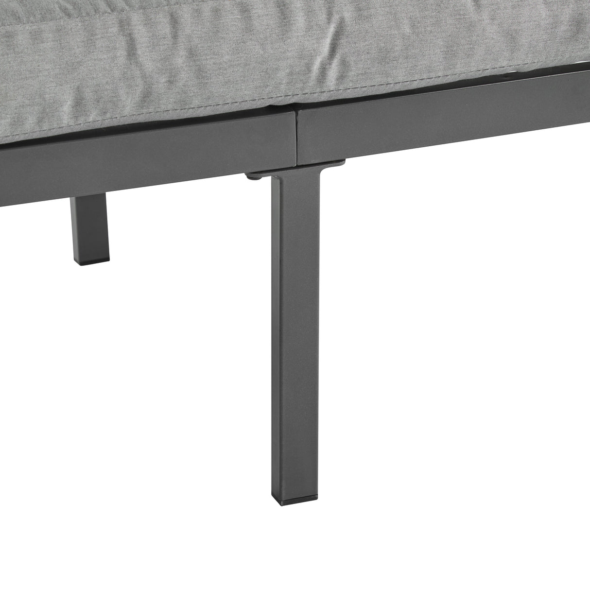 4-Piece Outdoor Metal Patio Furniture Set with Cushion - Grey & Natural