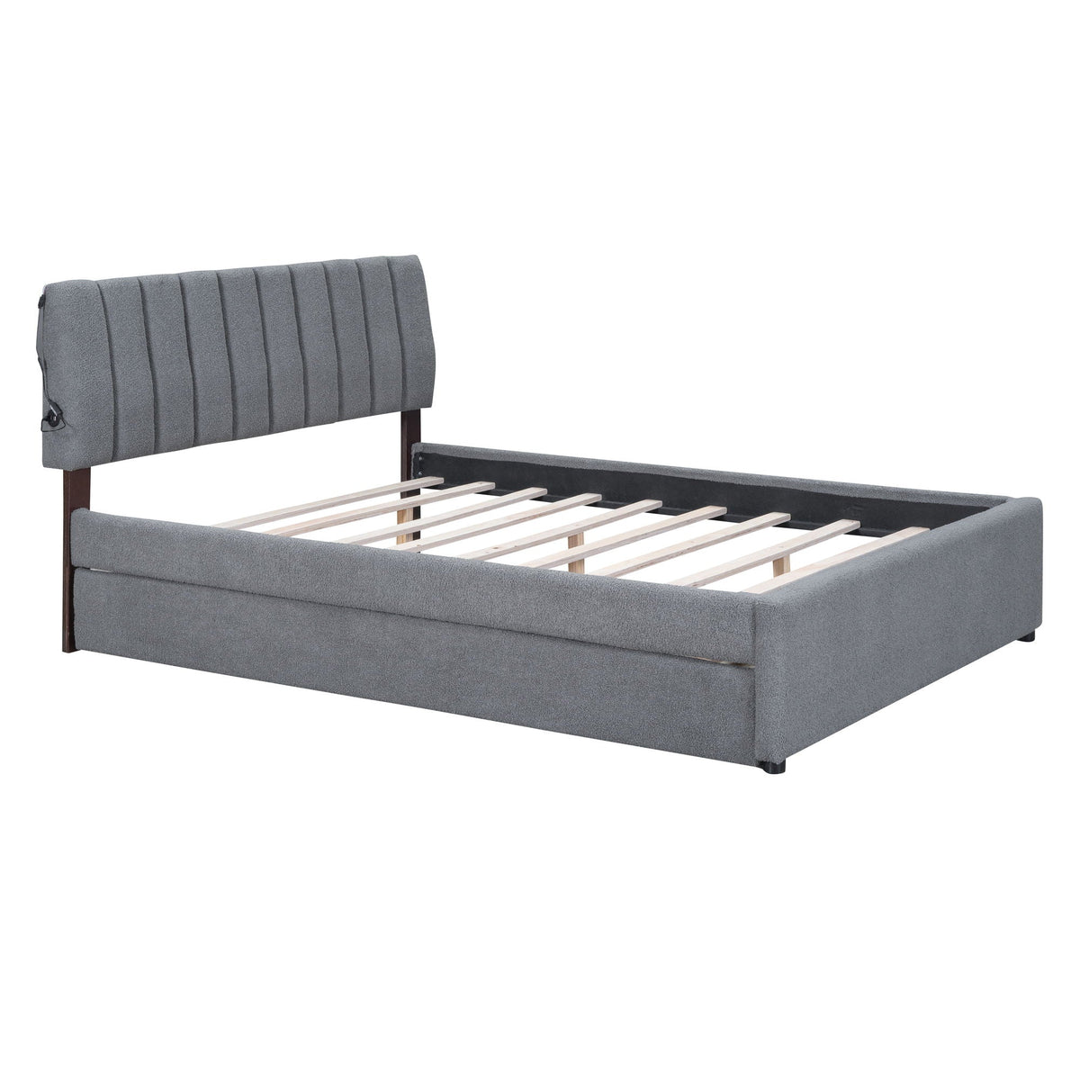 Upholstered Platform Bed With Trundle