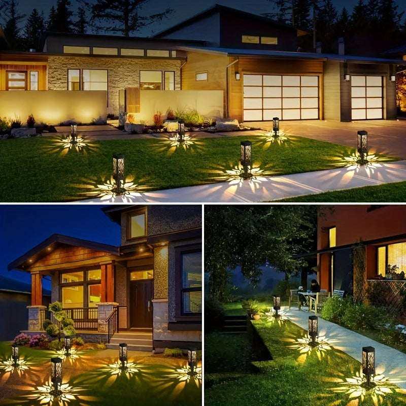 8-Pack Solar Pathway Lights – Motion Sensor, IPX5 Waterproof, Warm/Yellow LED