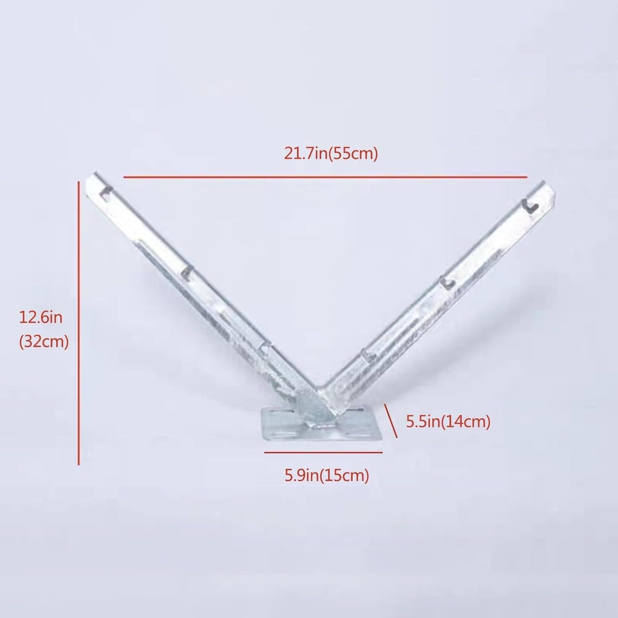 Galvanized V Bracket For Razor Wire Extension Fence Support - 1 Pair - Silver