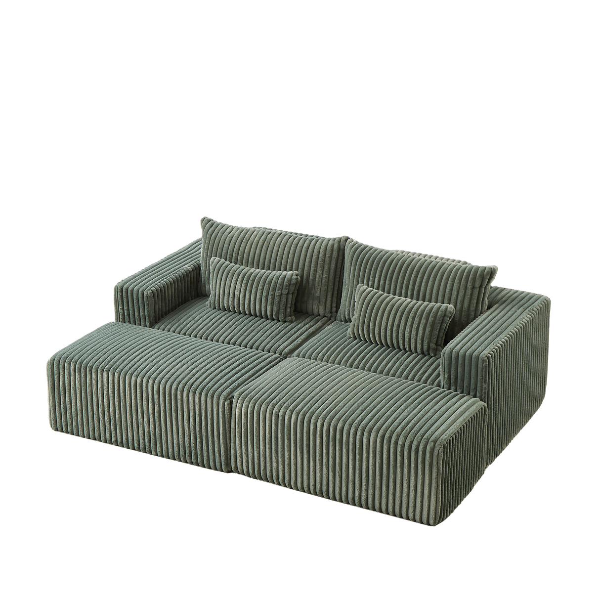 87' Oversized Sectional Lounge Chaise with Plush Corduroy Fabric