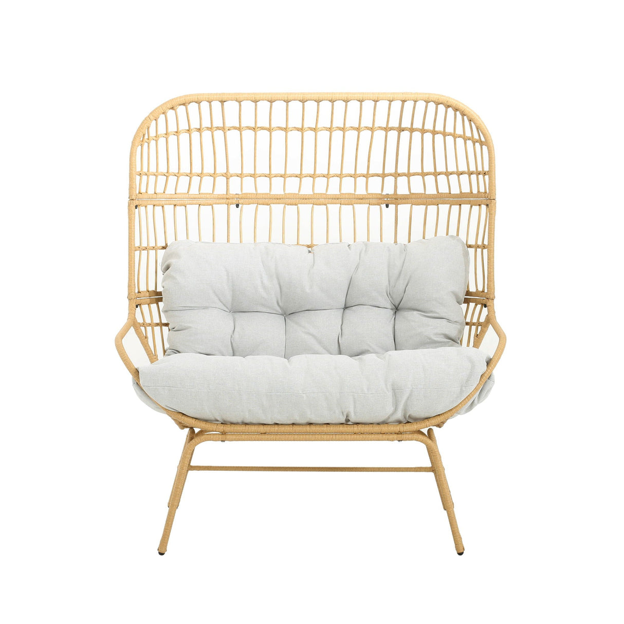 Palos Outdoor Wicker Loveseat - Light Brown