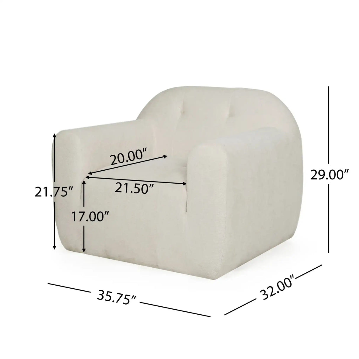Harmonara - Boucle Upholstered Club Chair With Blind Tufting