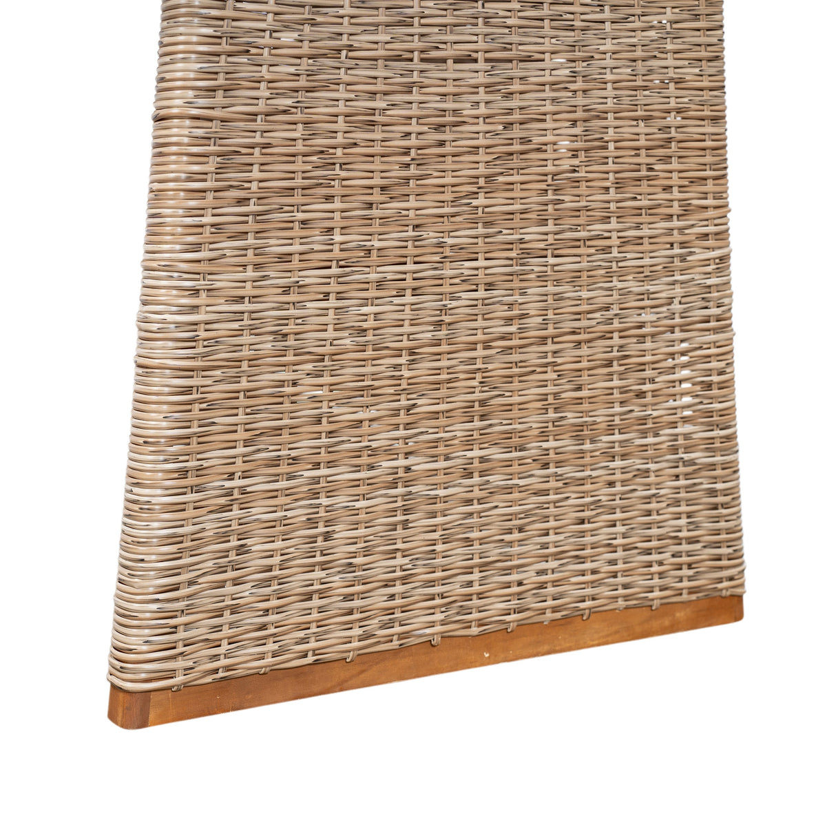 Outdoor 6 Pieces Acacia Wood Dining Set with Handwoven Rattan Legs, Brown Wicker