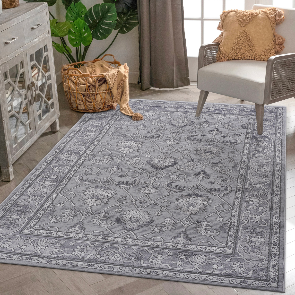5X7-Grey/Oriental-Non-Shedding-Living-Room-Bedroom-Dining-Home-Office-Stylish-and-Stain-Resistant-Area-Rug-Area-Rugs