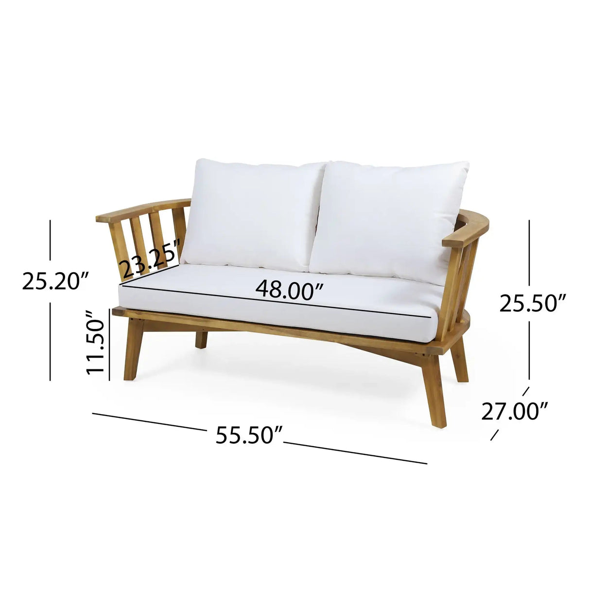 Patio Furniture Set: Outdoor Acacia Wood Patio Club Chair with Table
