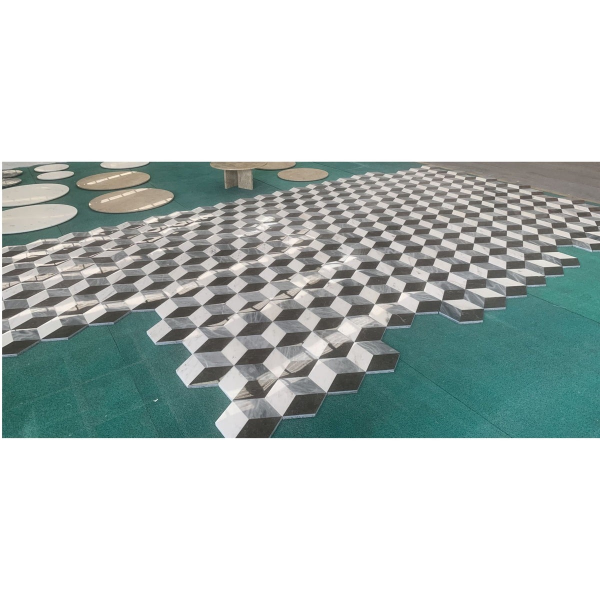 Hexagon Water Tiles For Floor And Wall (Set of 12)