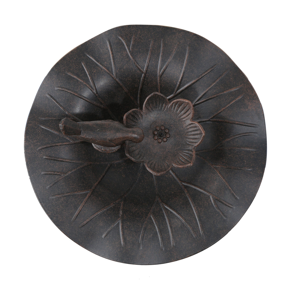 Lancaster Outdoor Aluminum and Iron Top Bird Bath with Iron Base, Bronze
