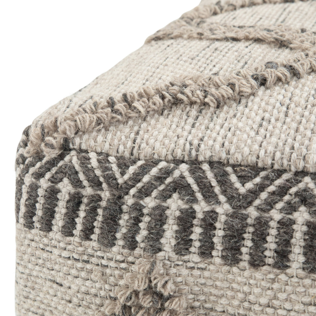 Sweeney Square Pouf Grey/Natural