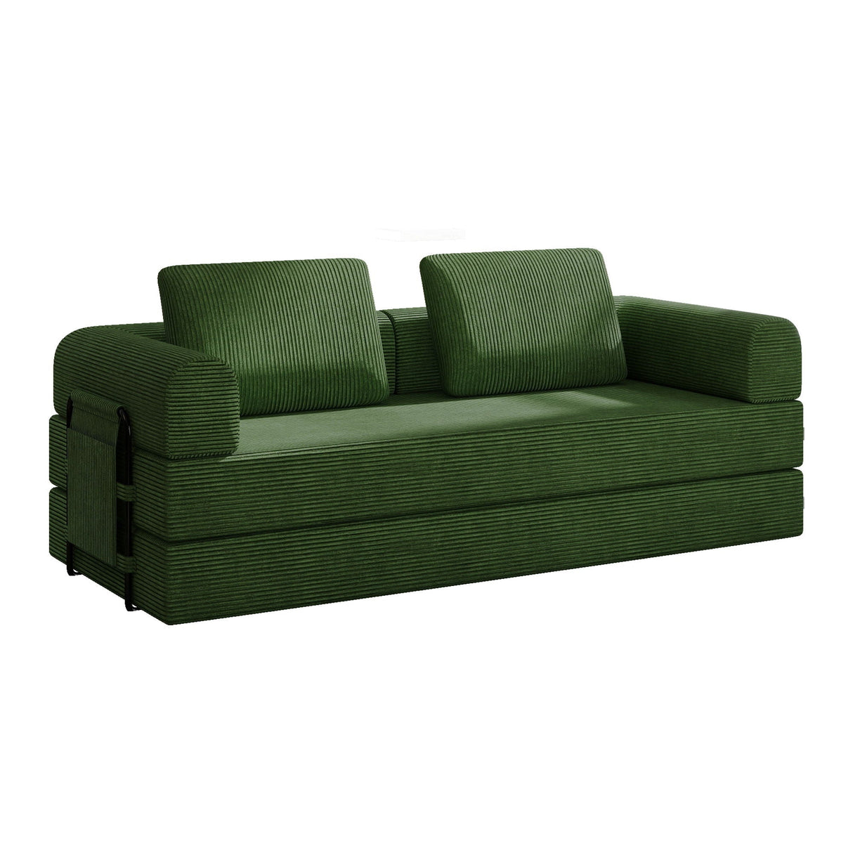 Convertible Sleeper Sofa Bed With Cylindrical Pillow