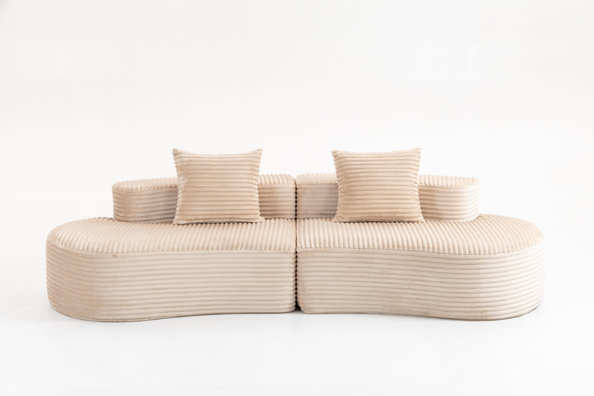 110.24" Fully Compressed Sofa with 2 Lumbar Pillows
