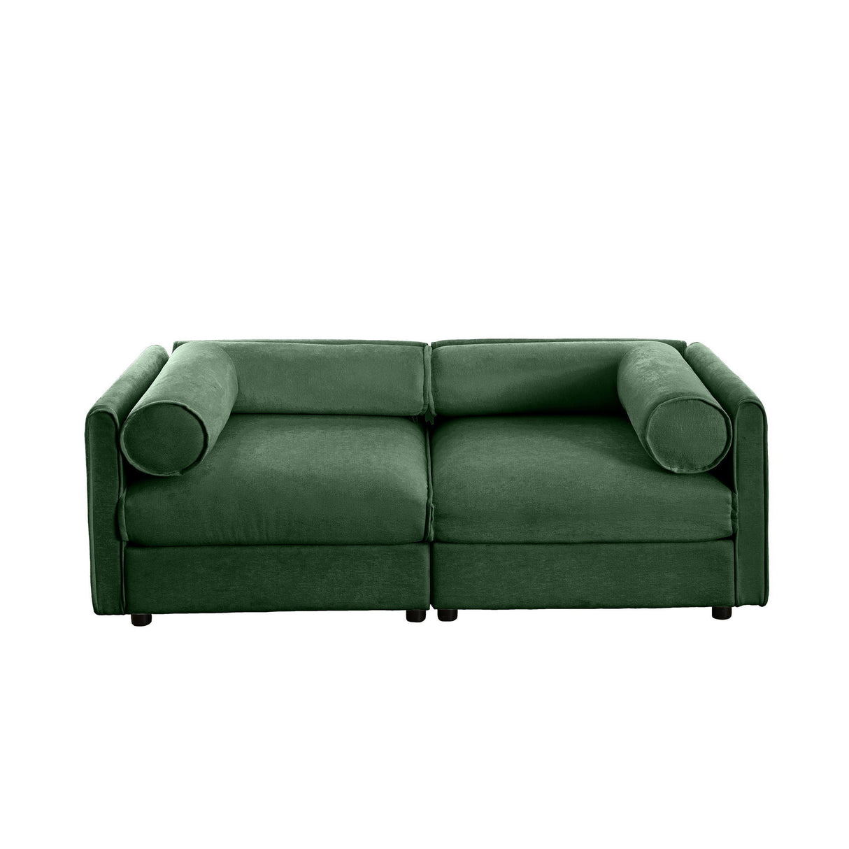 Stylish Sofa With Storage Seat And Cylindrical Backrest