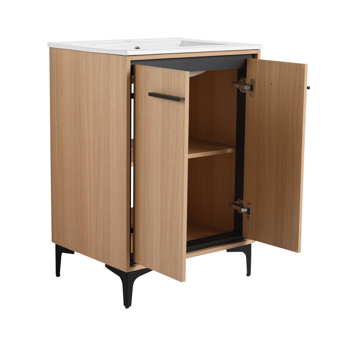 Modern Bathroom Vanity Base With Basin And Storage Cabinet