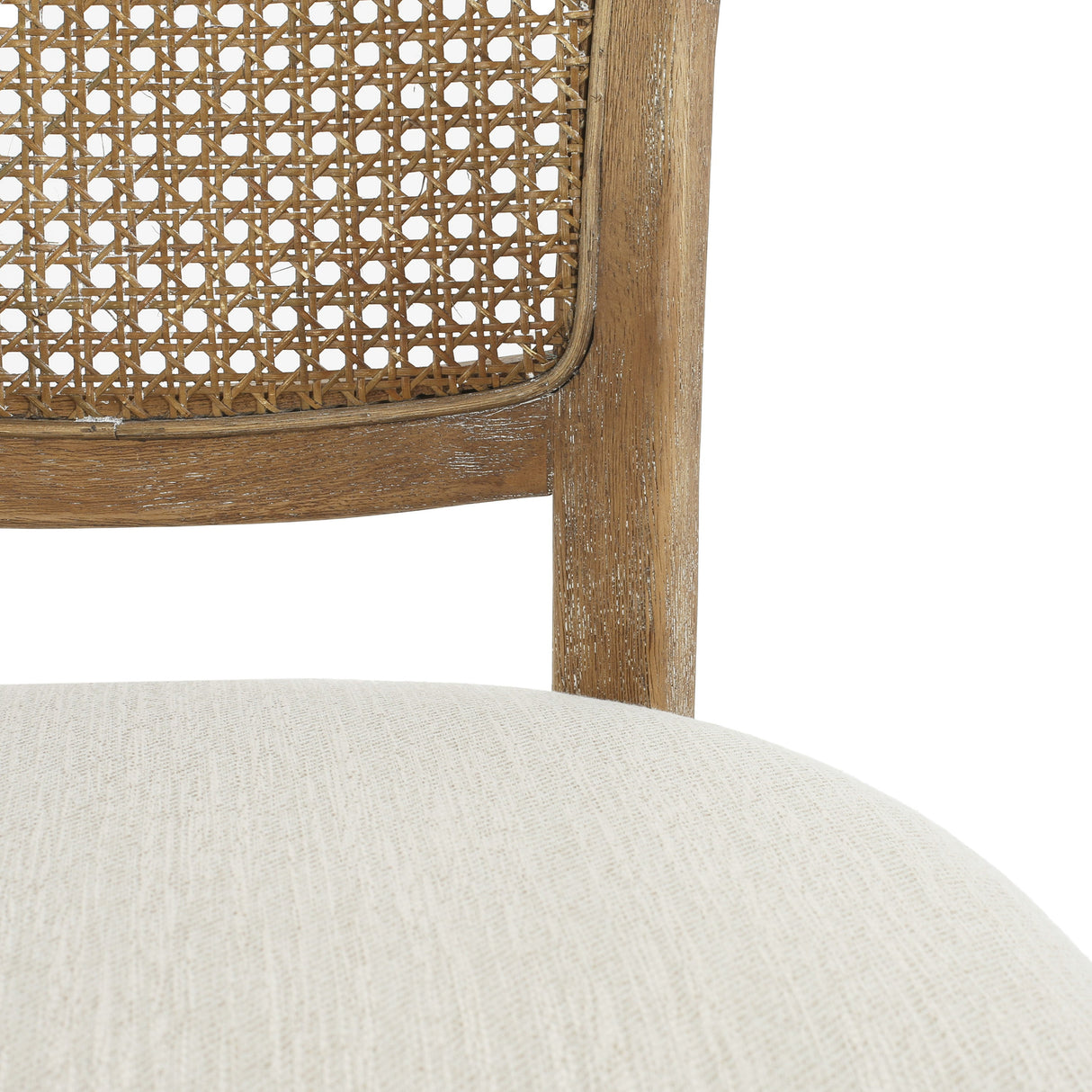 Wood and Woven Cane Dining Chairs, Set of 2