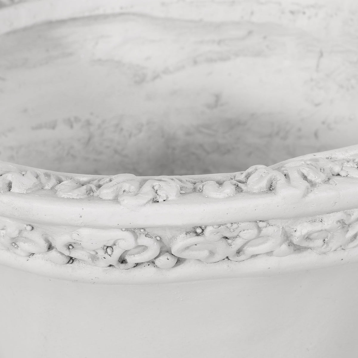 Roman Style MGO Garden Urn Planter with Drainage Hole – Antique White