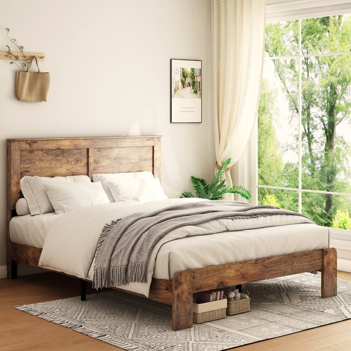 King Size Wood Platform Bed Frame