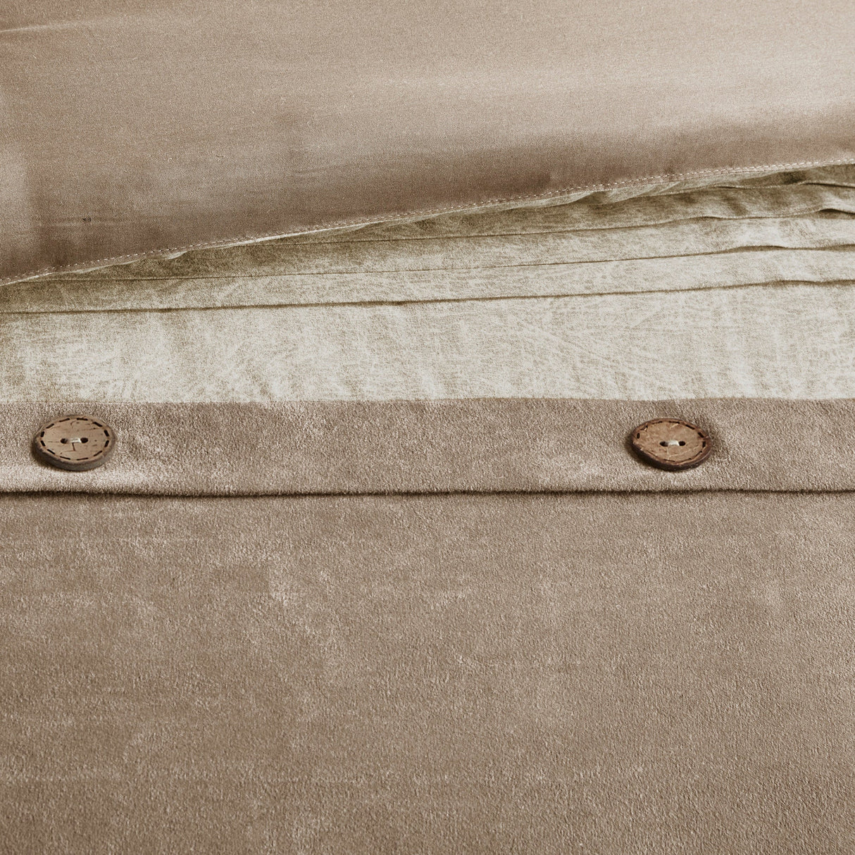 7 Piece Faux Suede Comforter Set Tan Cal King