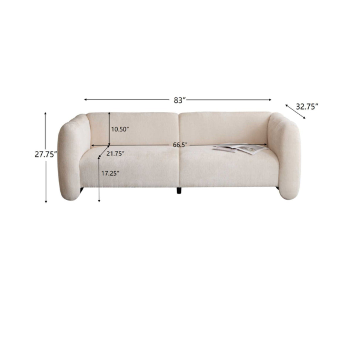 Tonson 3 Seater Sofa, Wave Design