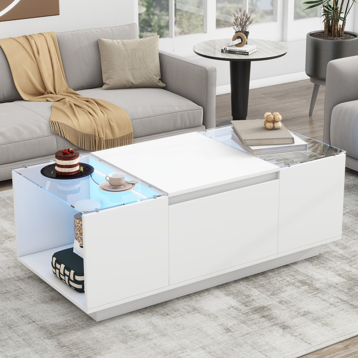 LED Coffee Table, Modern Center Table