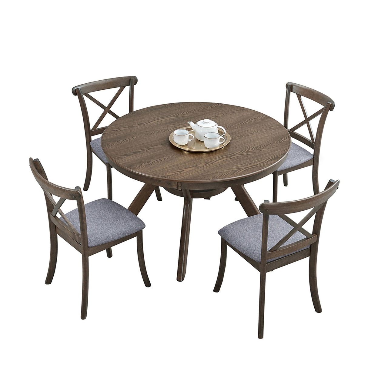 47.24'' Round Rubber Wood Dining Table