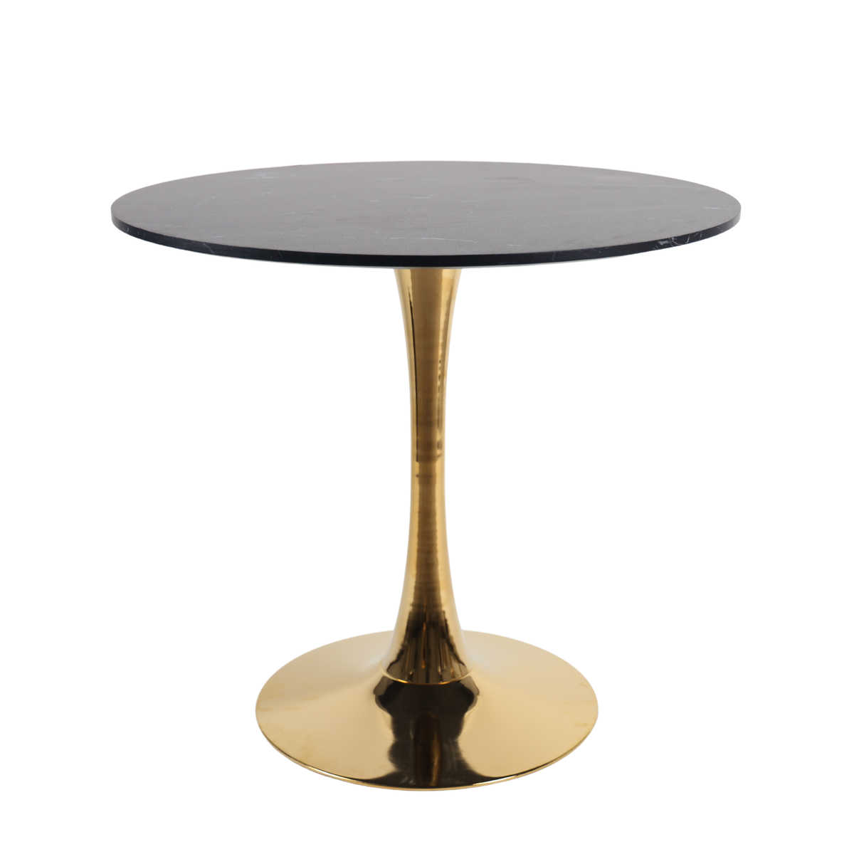 Mid-Century Black Marble Tulip Table