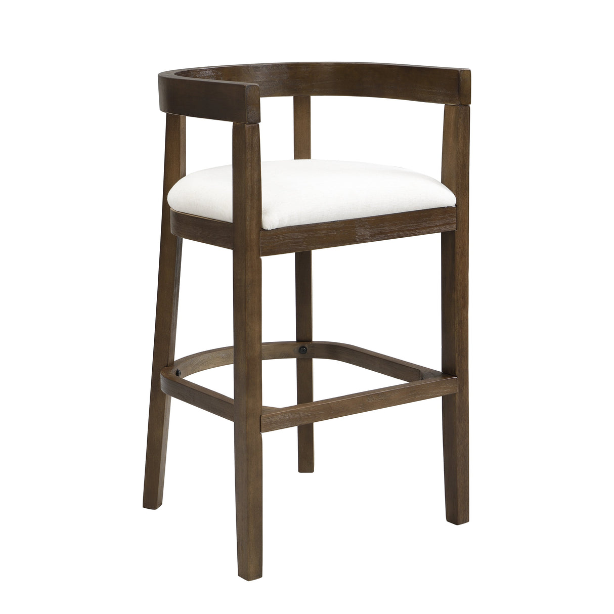 Modern Rubberwood Bar Stool Set with Upholstered Seats