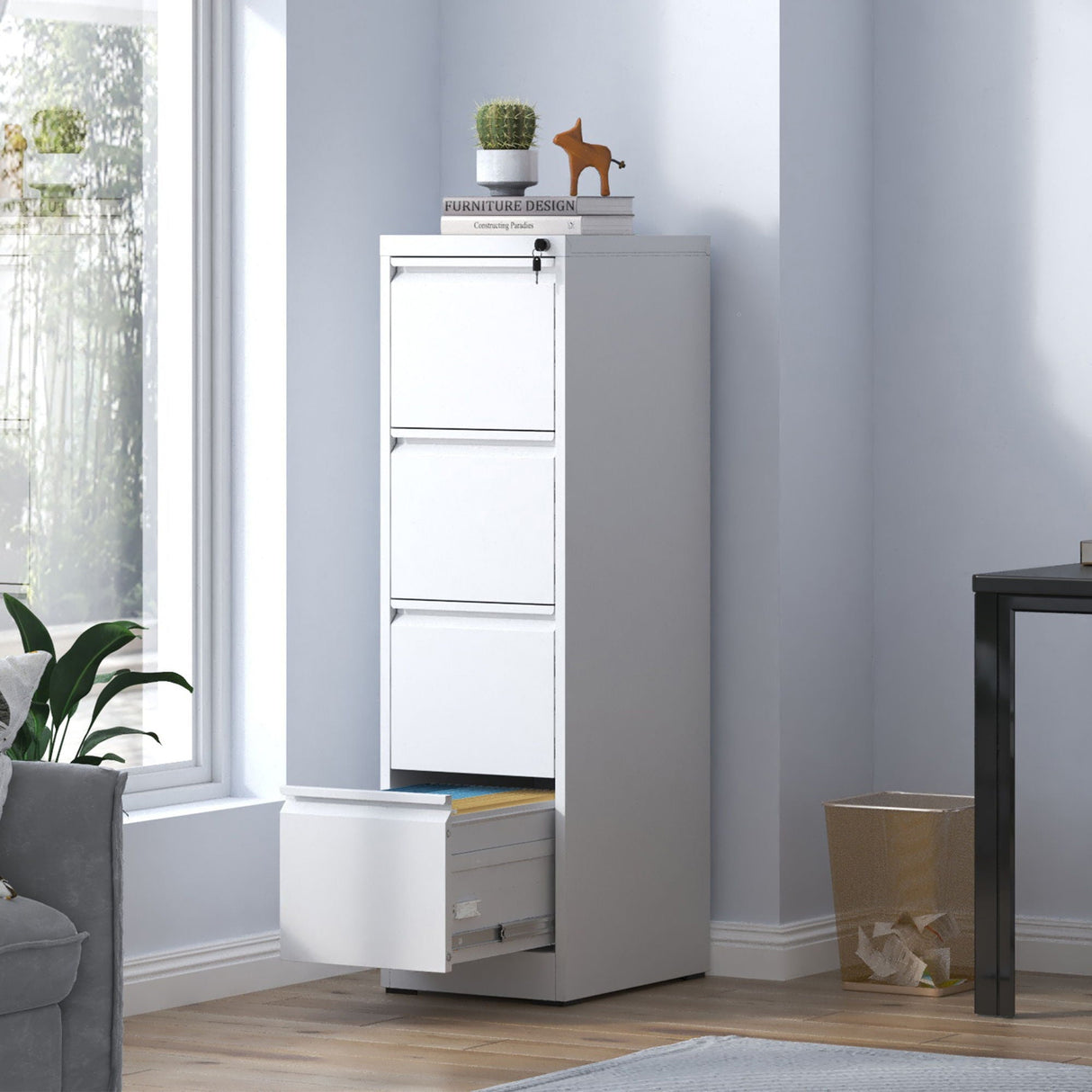 Steel Drawer Vertical File Cabinet With Lock For A4 Legal / Letter Size