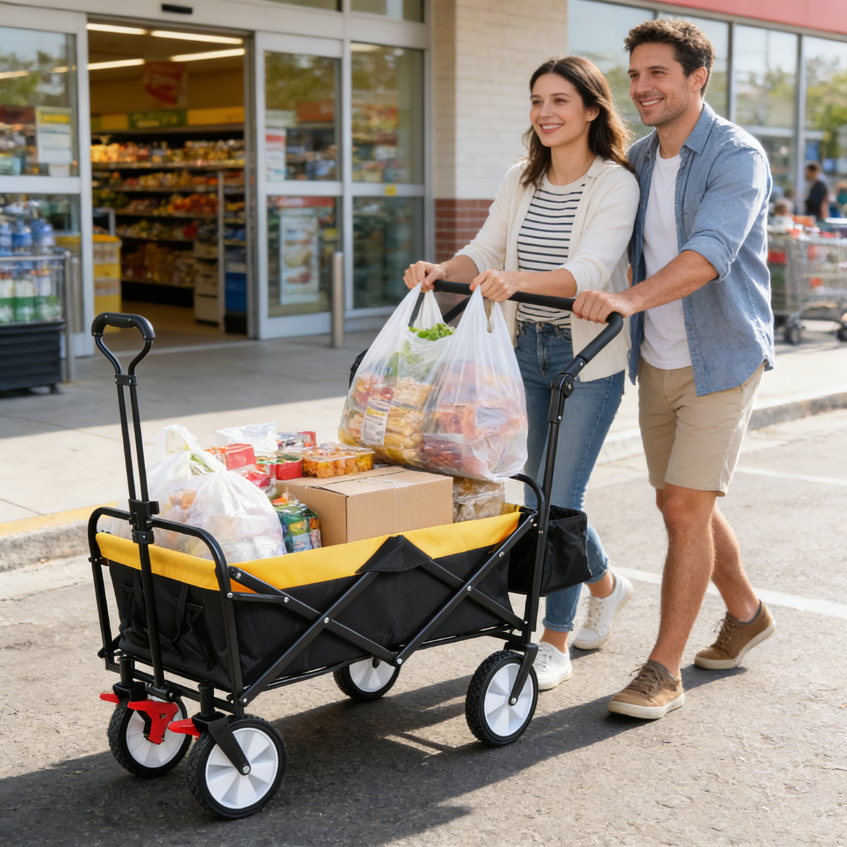 Folding Wagon Collapsible Outdoor Utility Wagon