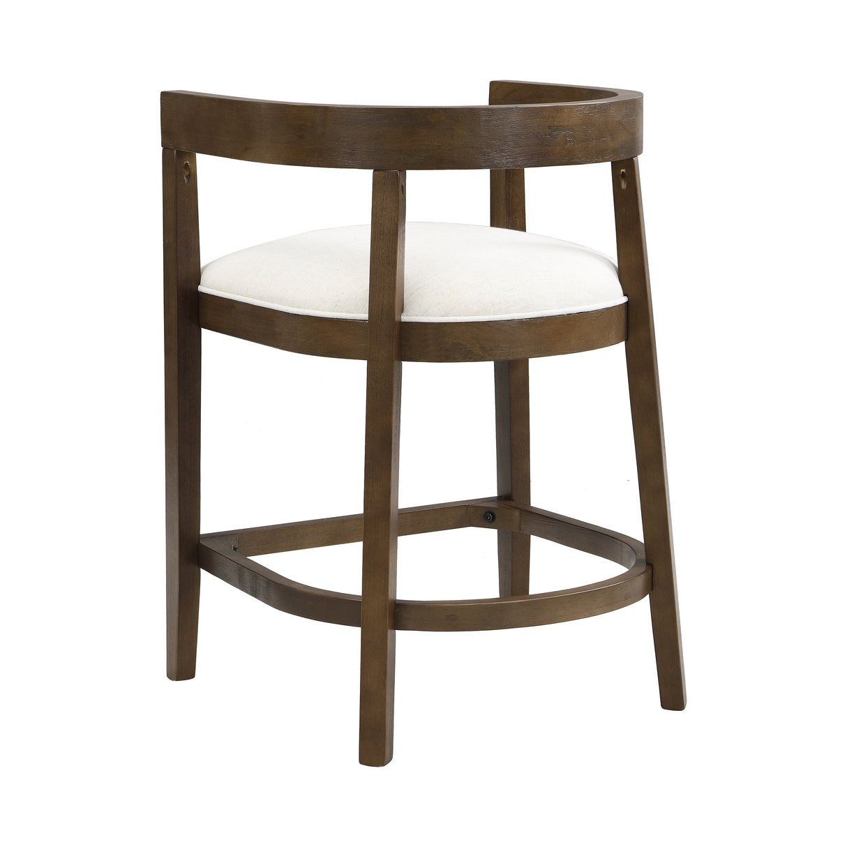 Modern Rubberwood Counter Stool Set with Upholstered Seats