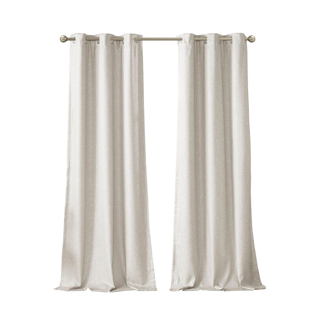 Tonal printed faux silk total blackout curtain panel pair(2 pcs window panels)