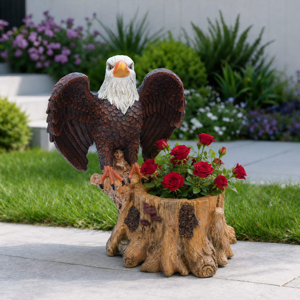 Majestic Eagle with Spread Wings Garden Planter Pot