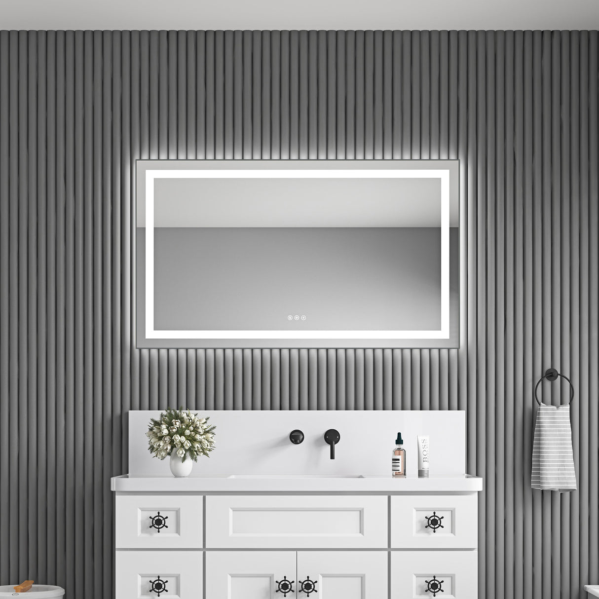 LED Bathroom Mirror with Front and Backlight