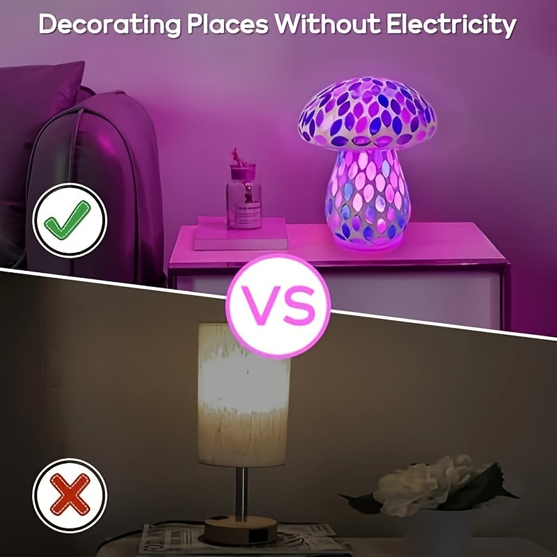 Wireless Mushroom Table Lamp - Touch Control, Rechargeable LED, Cordless