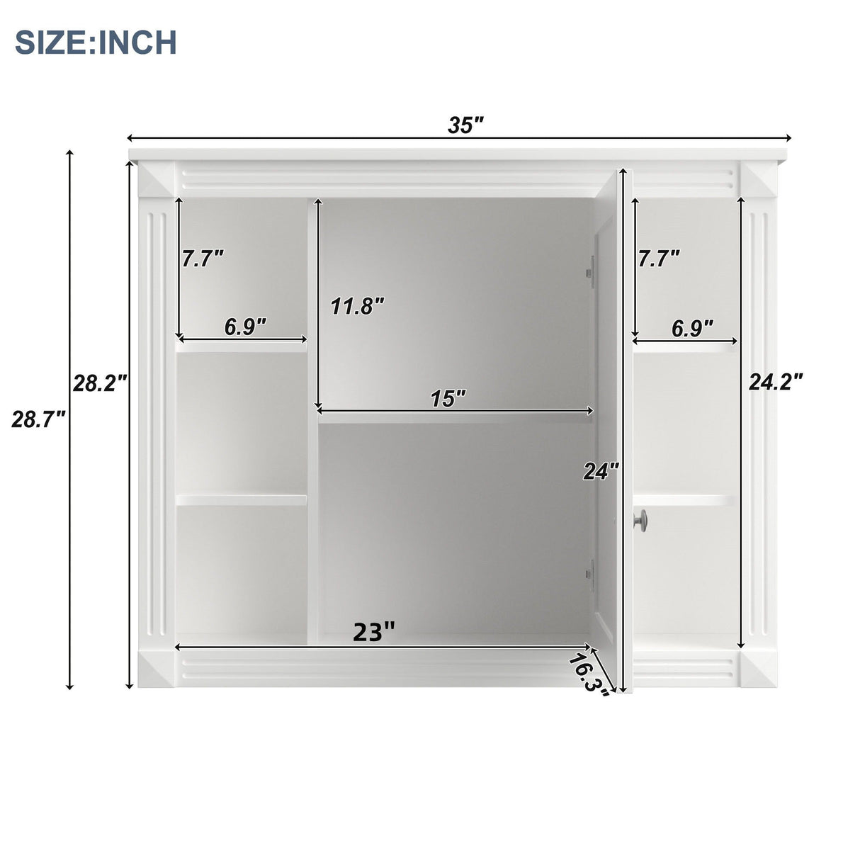 Wall Mounted Bathroom Storage Cabinet With Mirror