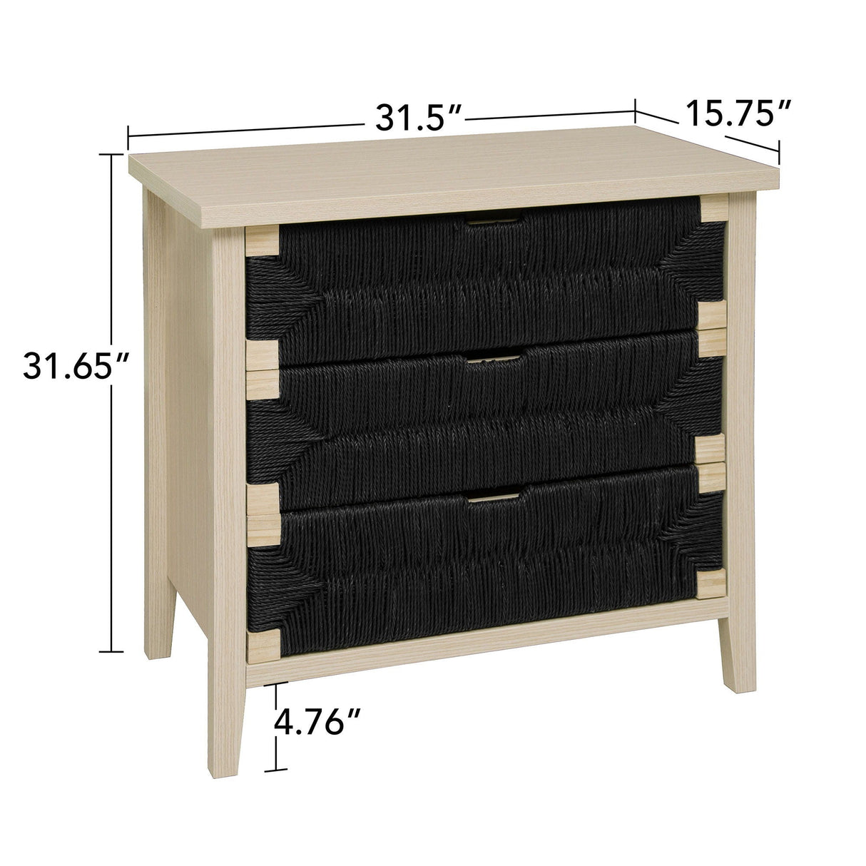 3 Drawer Buffet Sideboard With Adjustable Shelves, Natural