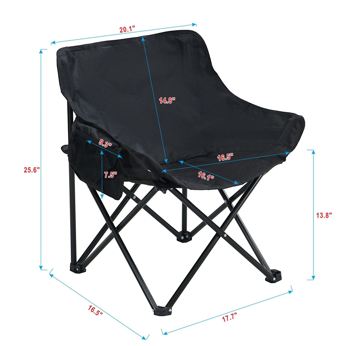 Portable Folding Camping Chairs With Carry Bag (Set of 2)