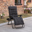Zero-gravity-chair,-reclining-lounge-chair-with-padded-cushion--Side-Tray-Black-Outdoor-Chairs