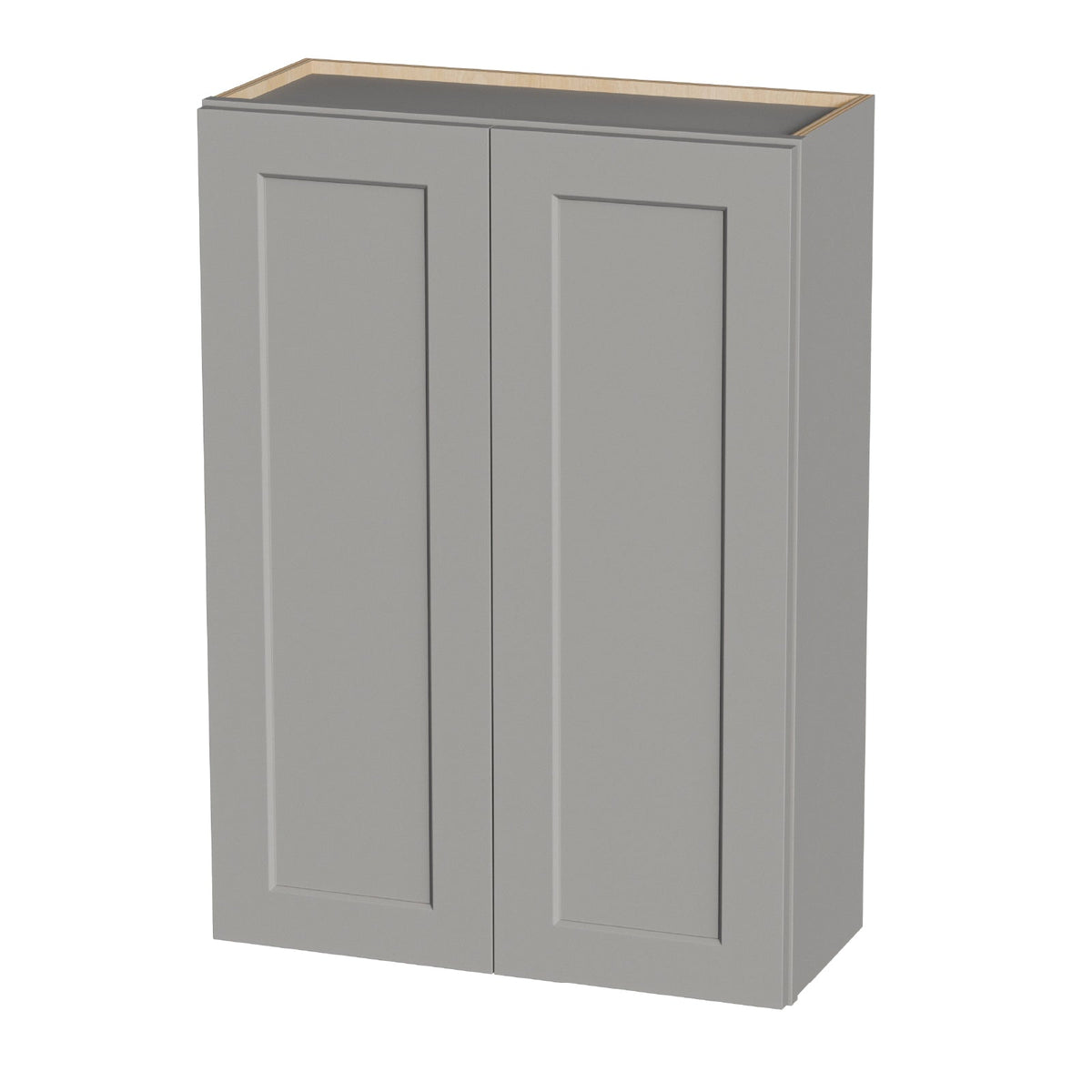 Gray Shaker Solid Wood Wall Cabinet with Soft-Close Doors