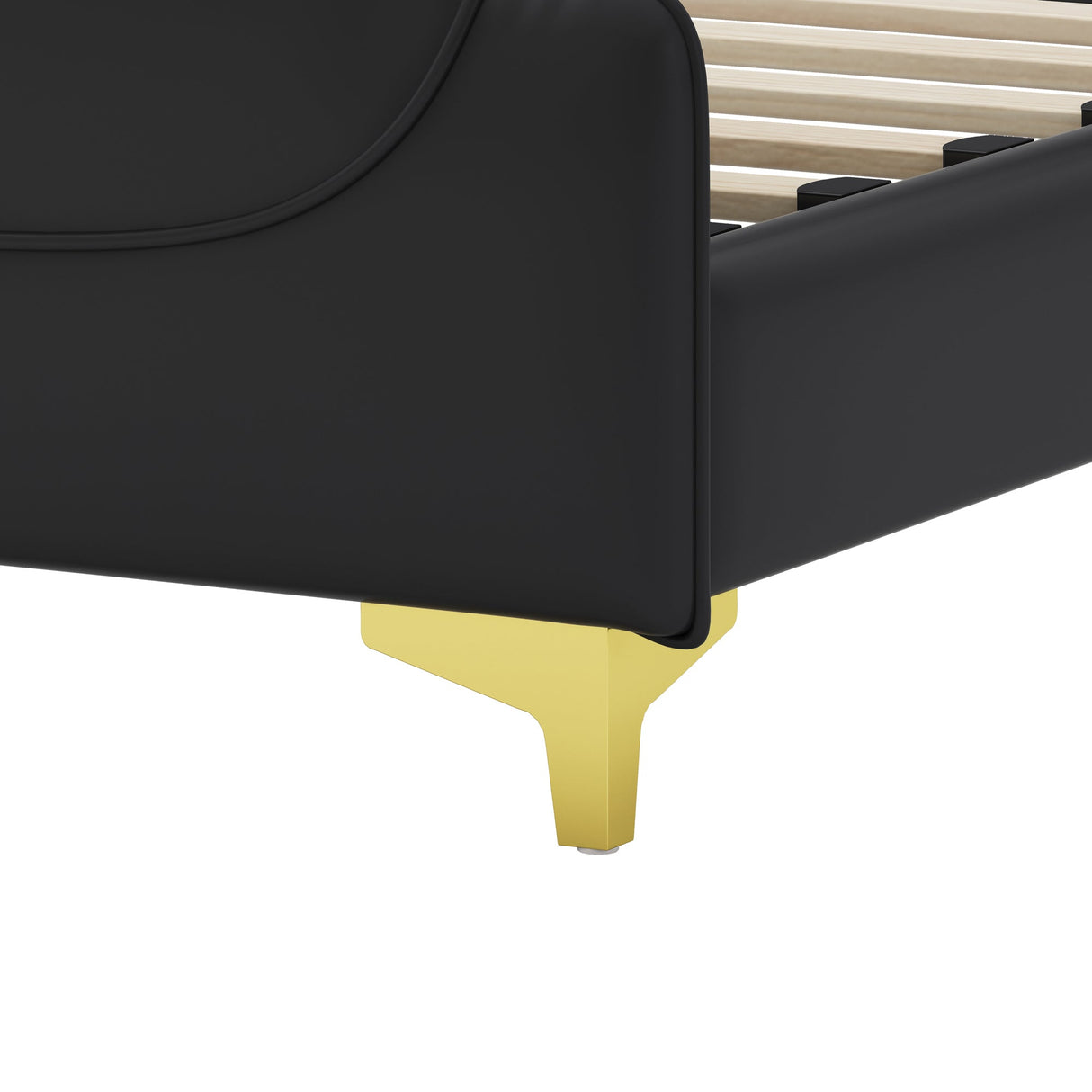 Queen Size Leather Bed Frame with Wingback Headboard & Footboard