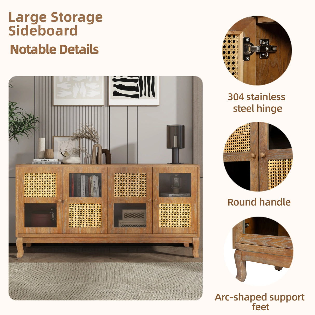 Retro 4-Door Sideboard