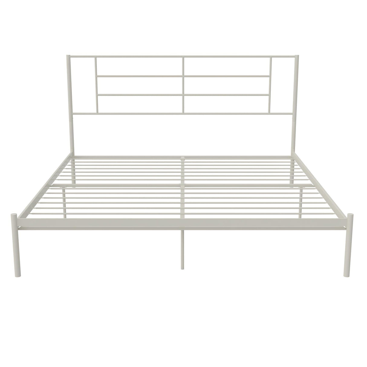 Praxis King Bed With Simple Headboard - White