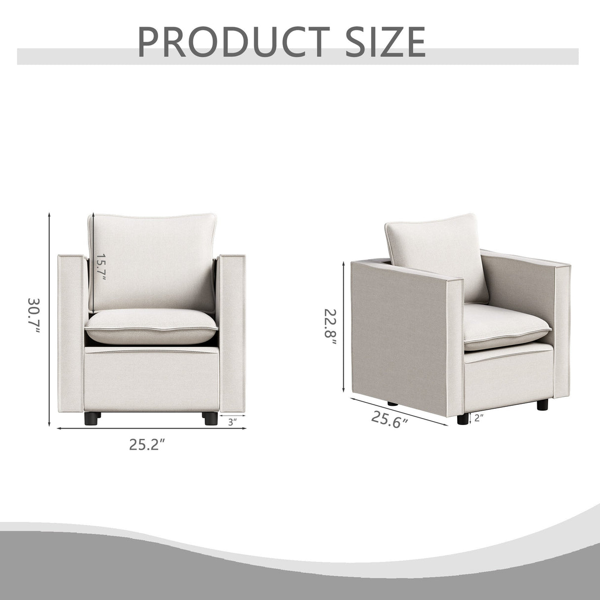 Modern Gray Single Sofa Chair